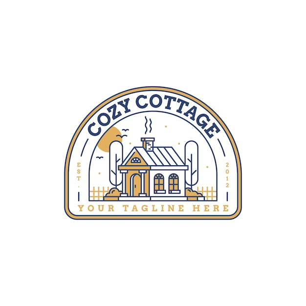 Free Vector flat design cottage logo design