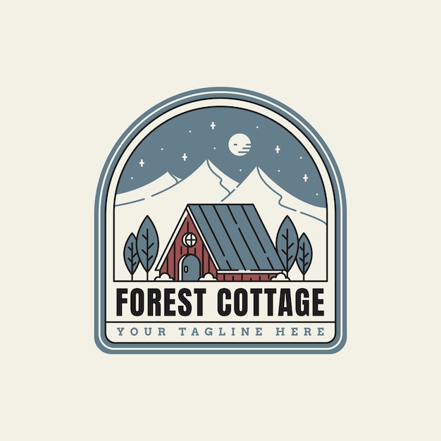 Free Vector flat design cottage logo design