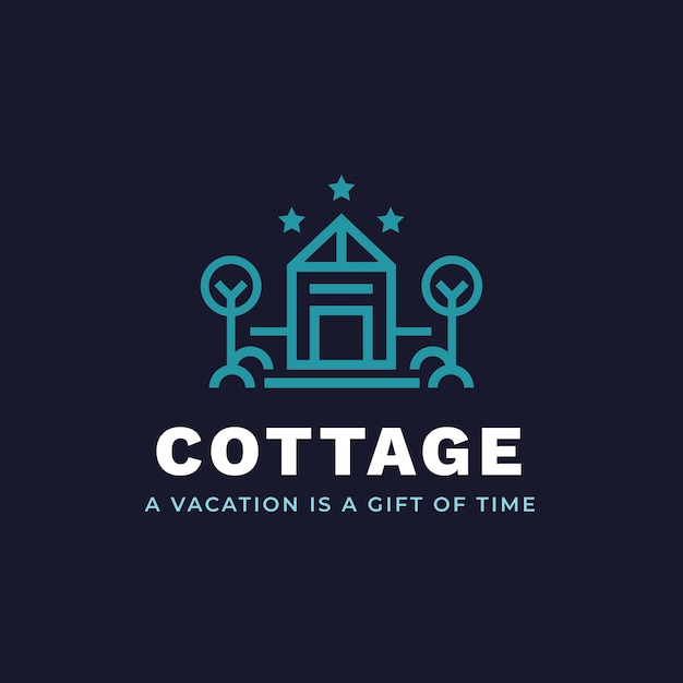 Free vector flat design cottage logo template