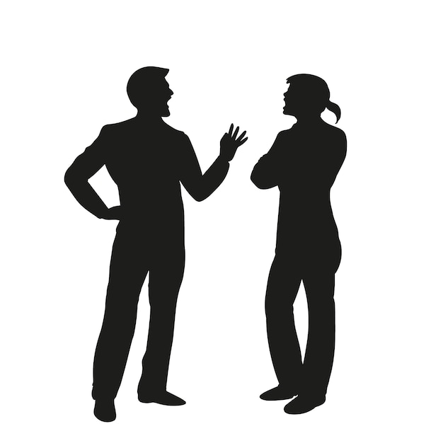 Free Vector flat design couple arguing silhouette