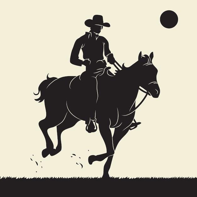 Free vector flat design cowboy silhouette illustration