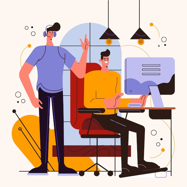 Free Vector flat design coworking illustration