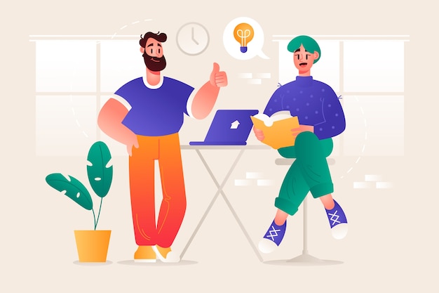 Free Vector flat design coworking illustration