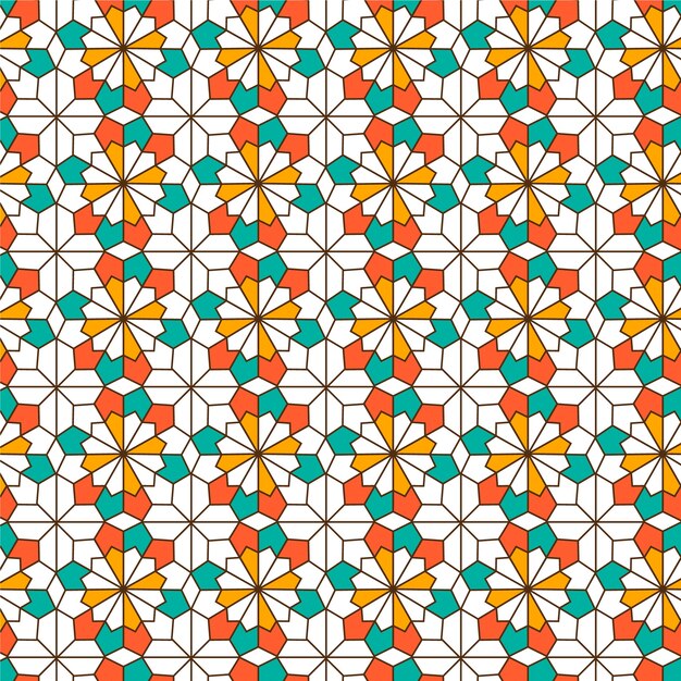 Flat design creative arabesque pattern