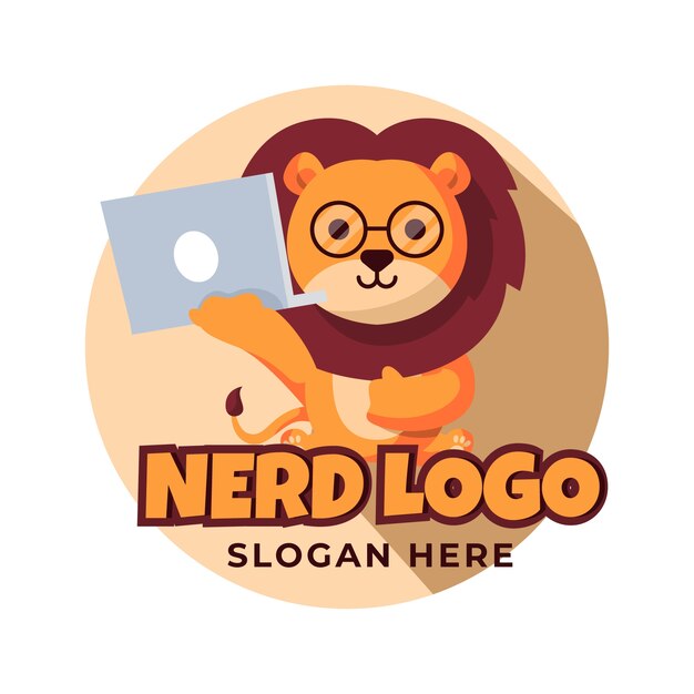 Flat design creative nerd logo template