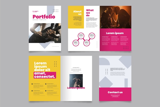 Flat design creative portfolio templates