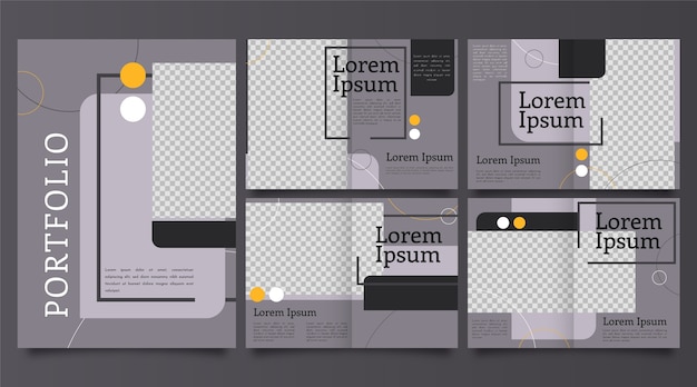 Free Vector flat design creative portfolio templates