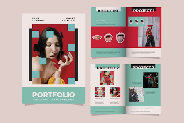 Flat design creative portfolio templates