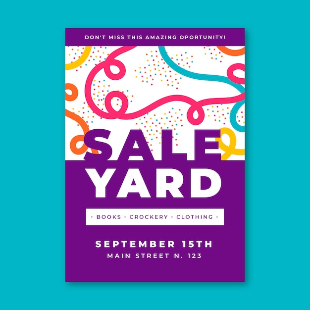 Free Vector flat design creative yard sale flyer