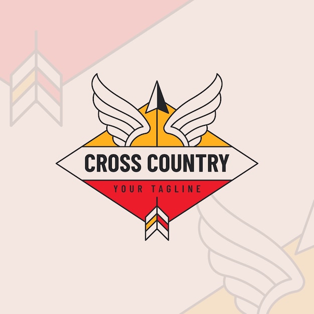 Flat design cross country logo design