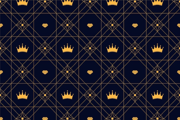 Flat design crown background