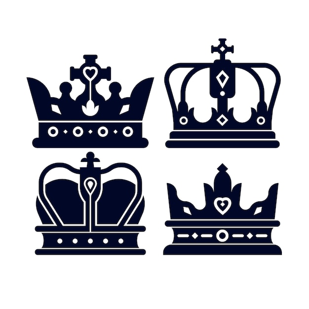 Free Vector flat design crown silhouette