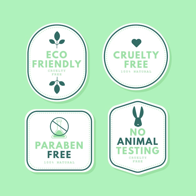 Free Vector flat design cruelty free badge collection