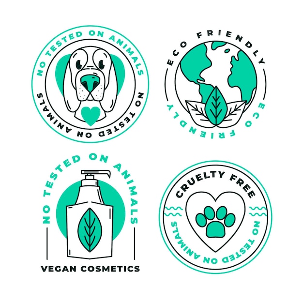 Flat design cruelty free badge set