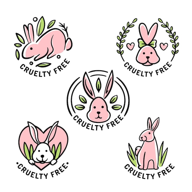 Free Vector flat design cruelty free badges set