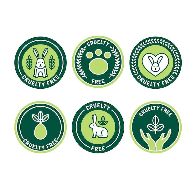 Free Vector flat design cruelty free badges set