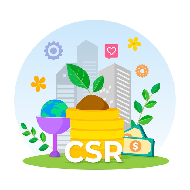 Flat design csr concept illustrated