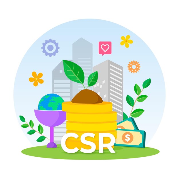 Flat design csr concept illustrated