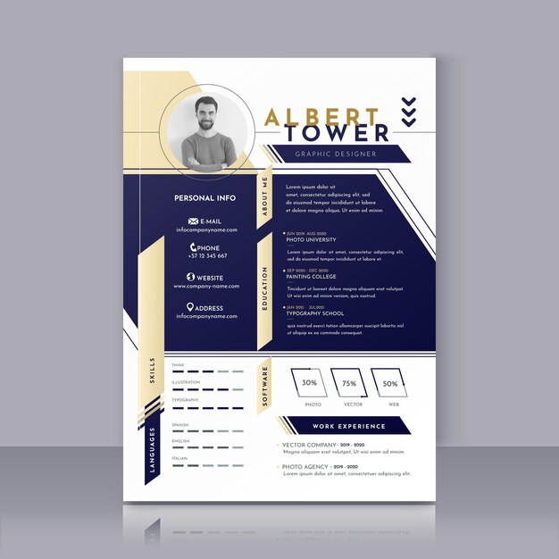 Flat design curriculum vitae template