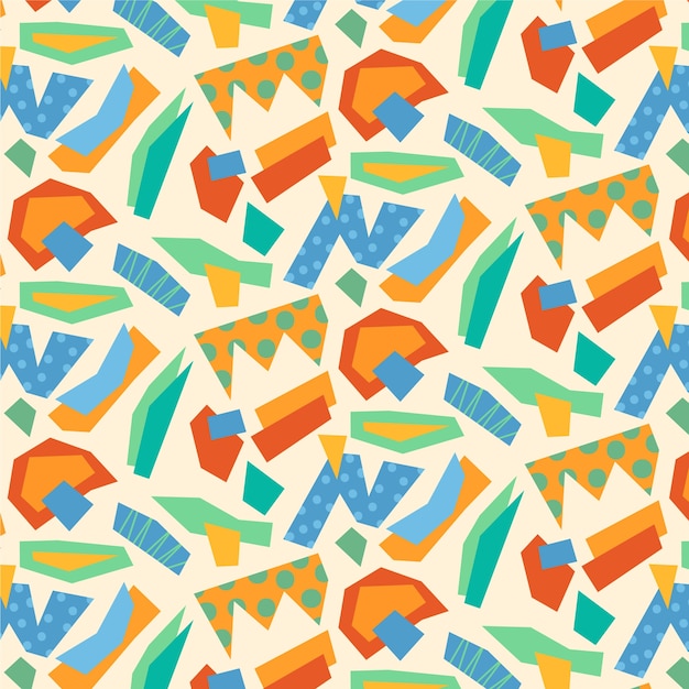 Flat design cutout collage pattern