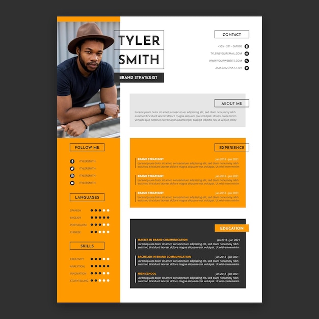 Flat design cv template