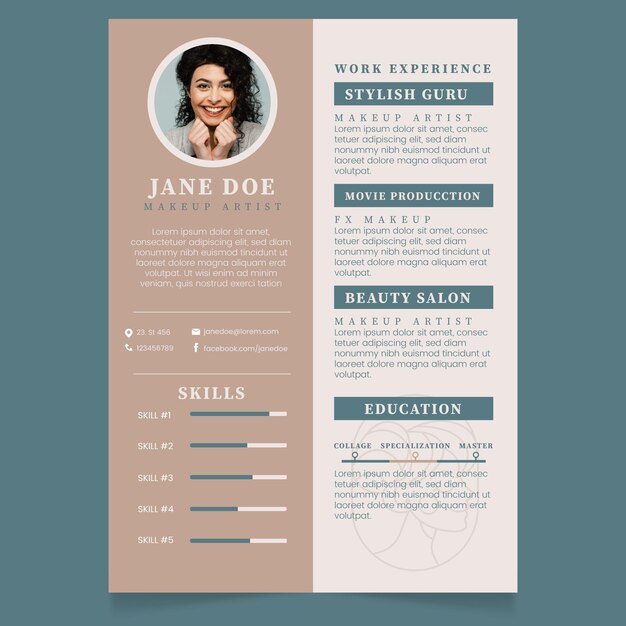 Flat design cv template