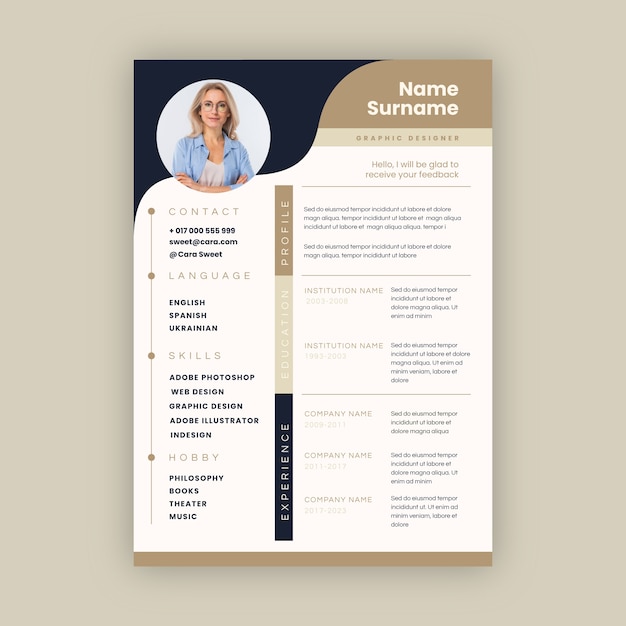 Flat design cv template