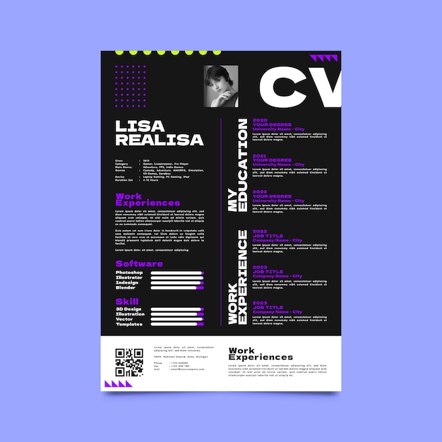 Flat design cv template