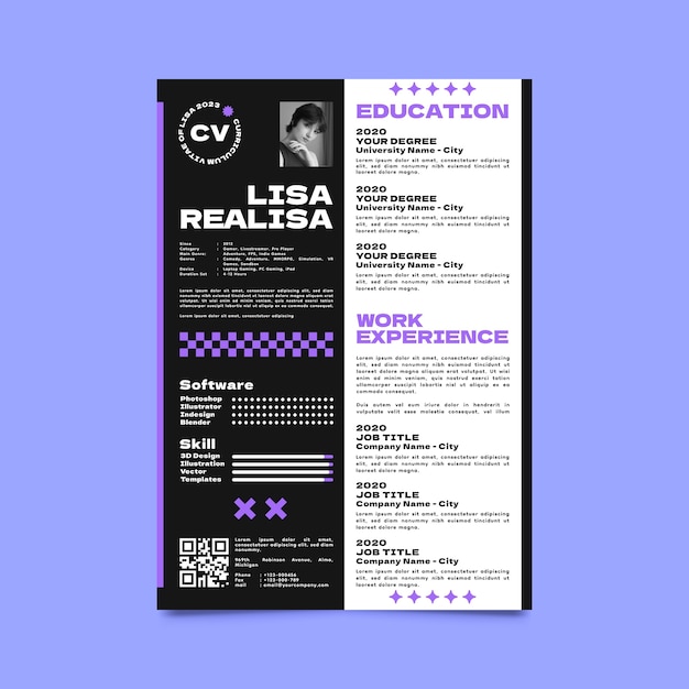 Flat design cv template