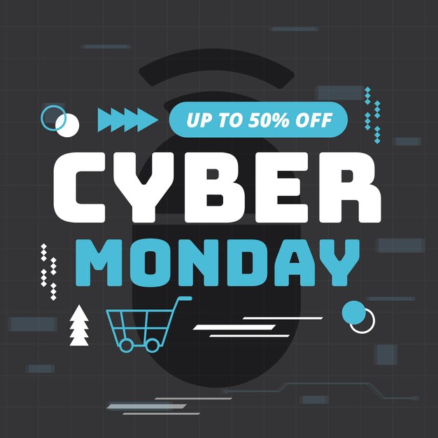 Free Vector flat design cyber monday banner template