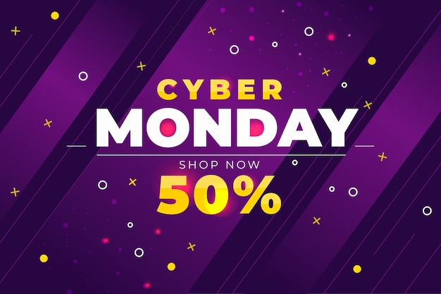 Flat design cyber monday concept