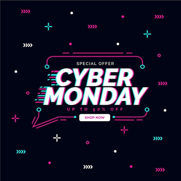 Free Vector flat design cyber monday concept