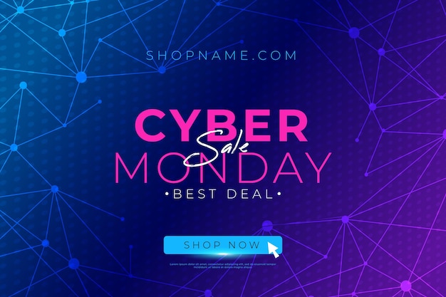 Free Vector flat design cyber monday offer banner