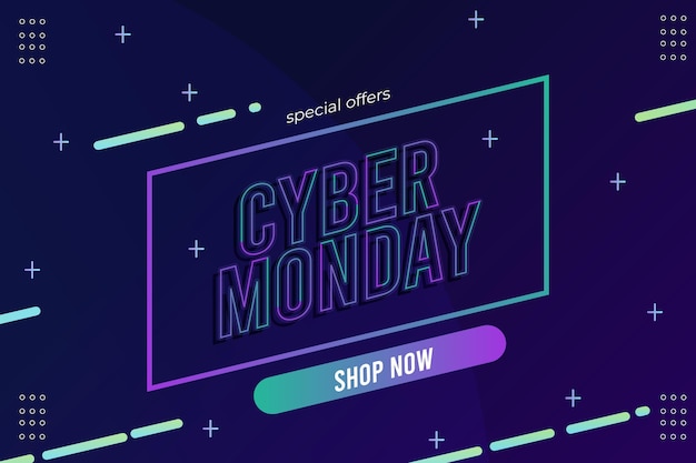 Free Vector flat design cyber monday promo banner