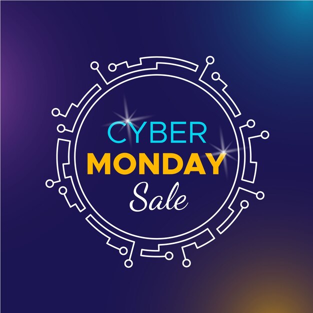 Flat design cyber monday sale banner