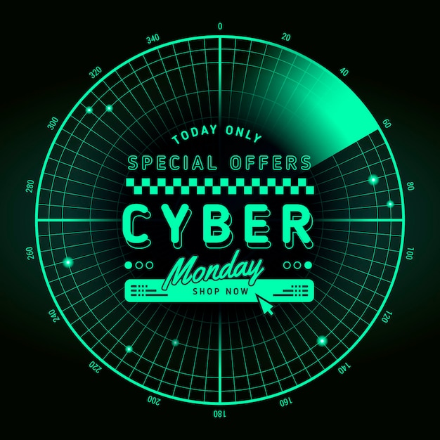 Flat design cyber monday sale banner