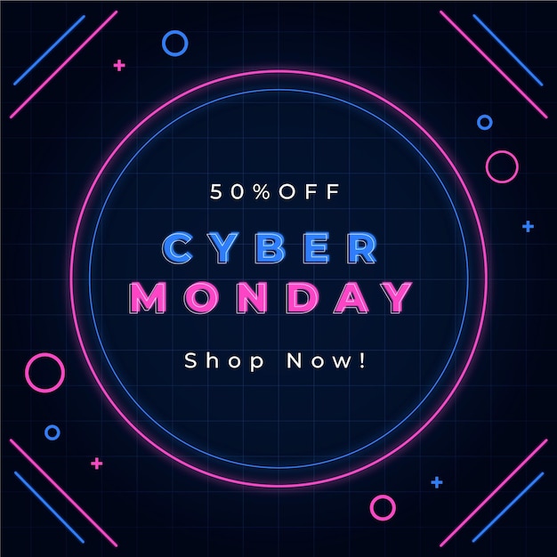 Flat design cyber monday theme