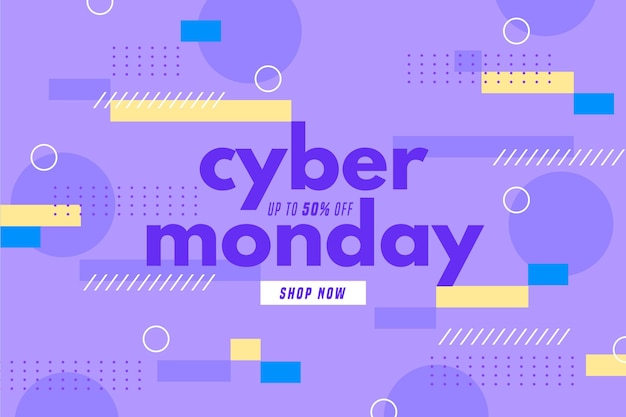 Flat design cyber monday