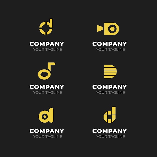 Free vector flat design d logos collection