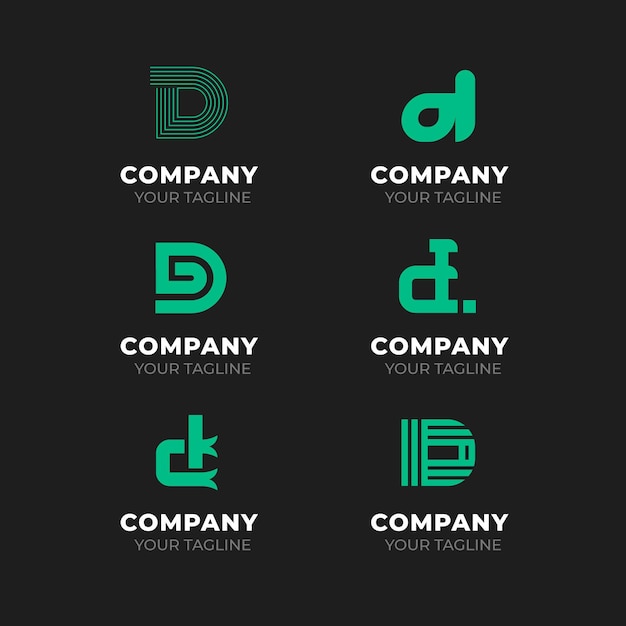 Free Vector flat design d logos collection