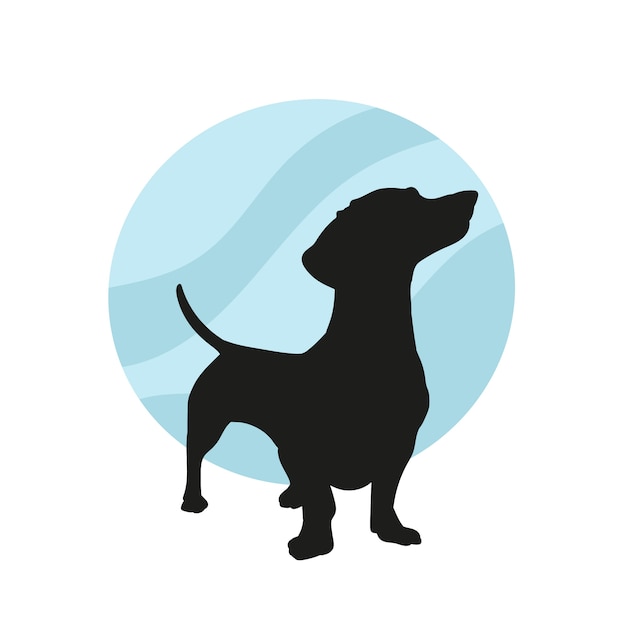 Flat design dachshund silhouette