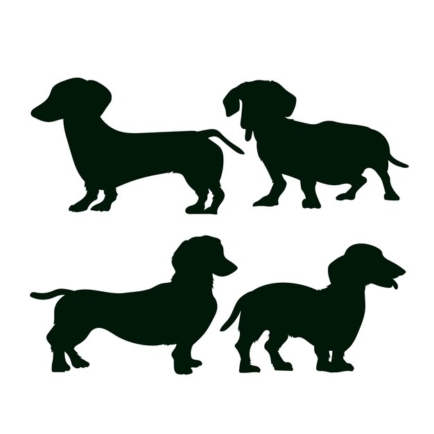 Flat design dachshund silhouette