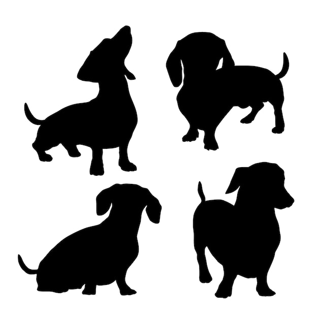 Flat design dachshund silhouette