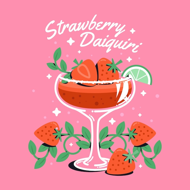 Free Vector flat design daiquiri illustration