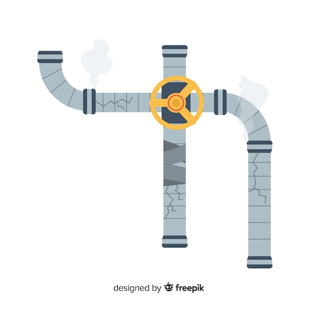 Free Vector flat design damaged metal pipe