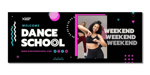 Free Vector flat design dance school facebook cover