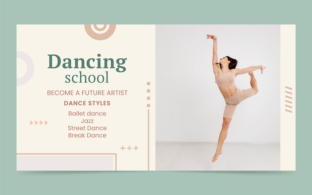 Flat design dance school facebook post