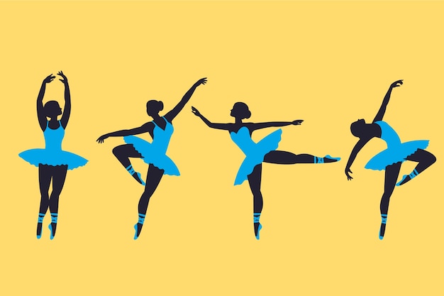 Flat design dance school illustration