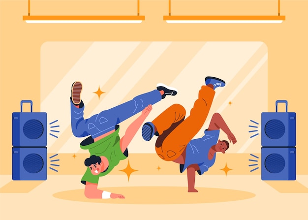 Free Vector flat design dance school illustration