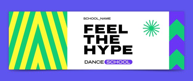 Flat design dance school twitter header